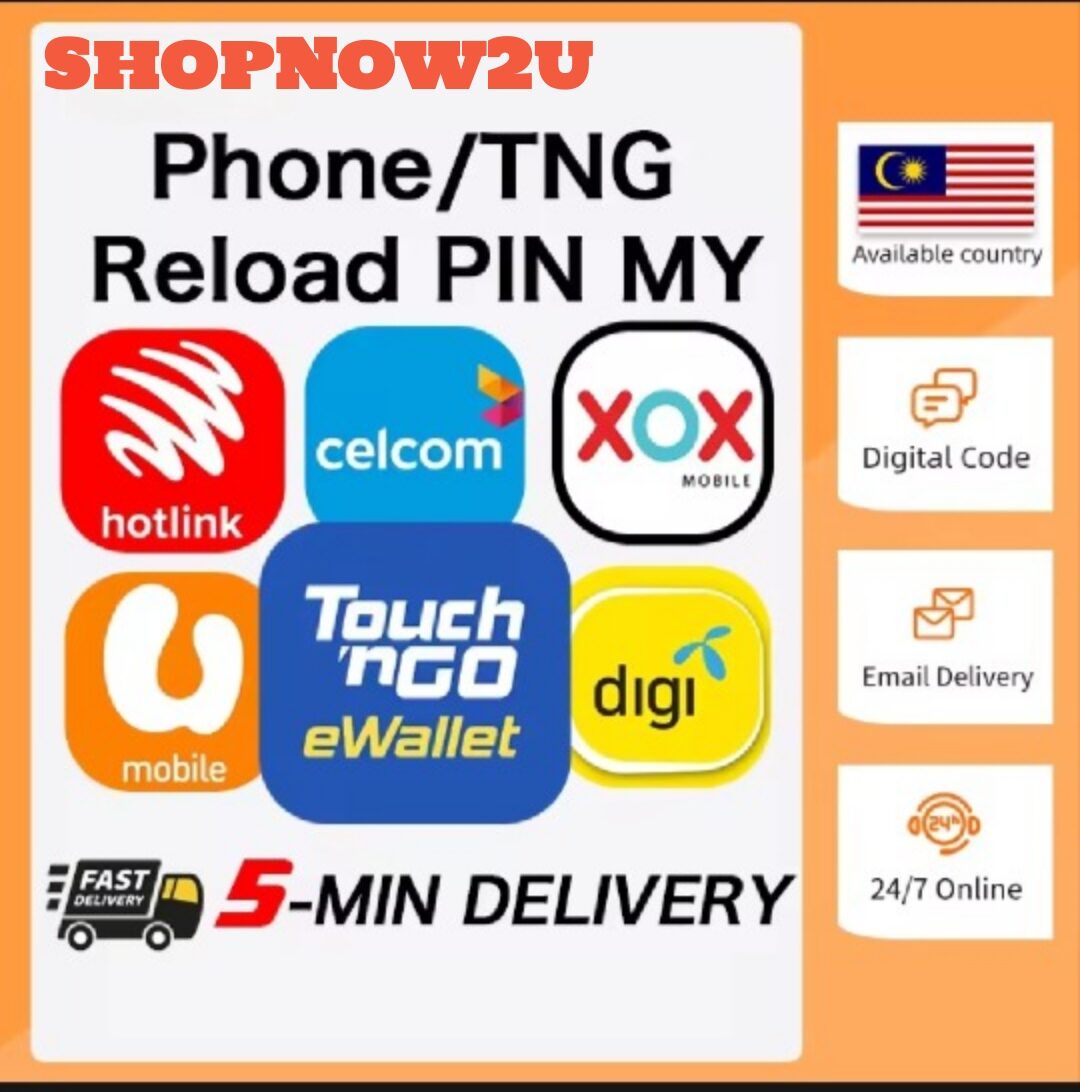 DiGi Celcom U Mobile Maxis TNG Reload Pin – Malaysia Touch n Go Pin and Card for Mobile Phone Credit Digital Ringgit Redemption PIN Code. Reliable 24/7 Delivery through Chat Room Service.