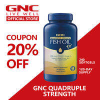 Gnc QUADRUPLE Strength Fish Oil 240 Softgels Omega3 Supplement Omega-3s Supports heart brain skin eye& joint health