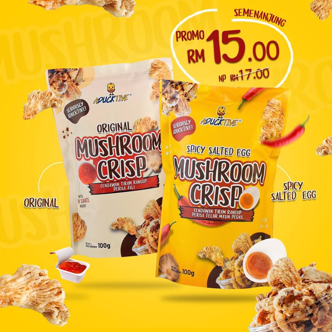 [Clearance Stock] Aducktive Mushroom Crisp (Original and Spicy) | Lazada