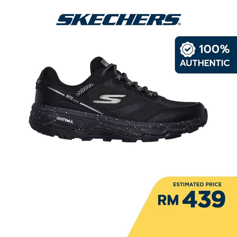 Skechers Women GOrun Trail Altitude Nitevizn Shoes - 129232-BBK Air-Cooled Goga Mat Water Repellent,