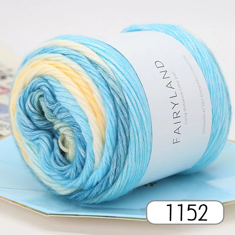 1pc 100g Gradient Rainbow Yarn Suitable for DIY Crochet and Knitted Warm Sweaters Scarves Hats Shawls Etc