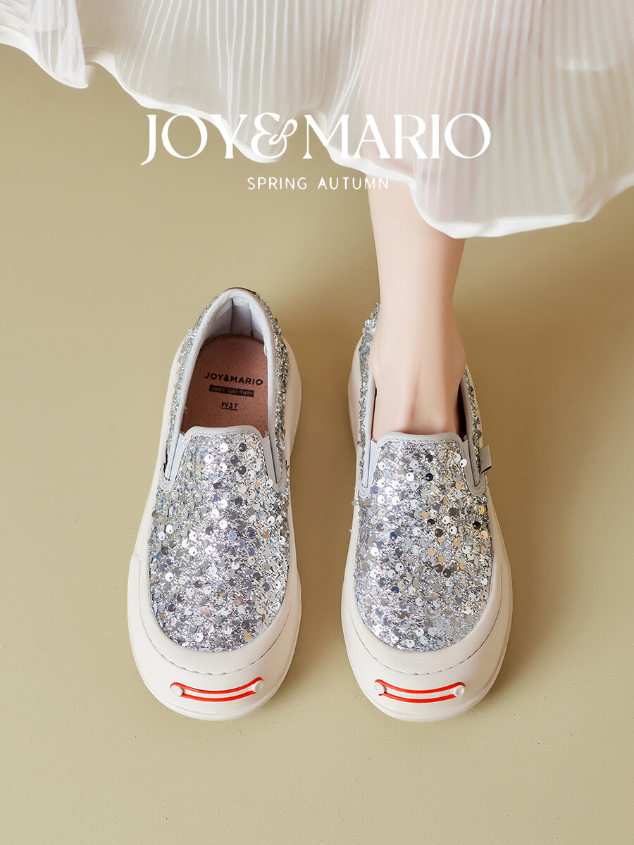 J&M | Fashion Sparkle Slip-On Thick Sole Anti-Slip Loafers Harga  330 Ringgit*Penghantaran Percuma