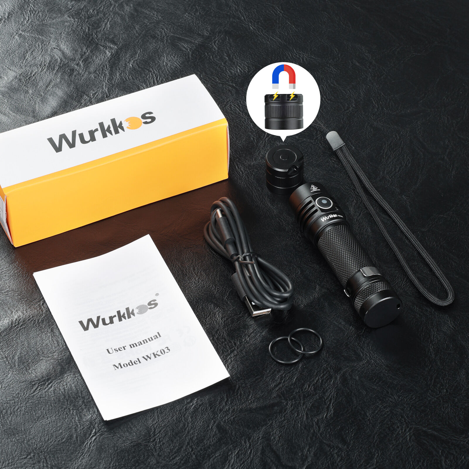 Wurkkos WK03 18650 EDC Light with Nichia 519A 5000K 1200lm 194M /USB C Rechargeable