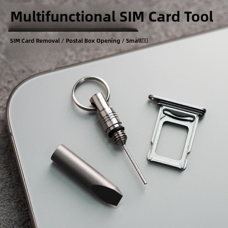 Sim Card Keychain Portable Titanium Alloy Keychain Phone SIM Card Eject Pin Multi ...
