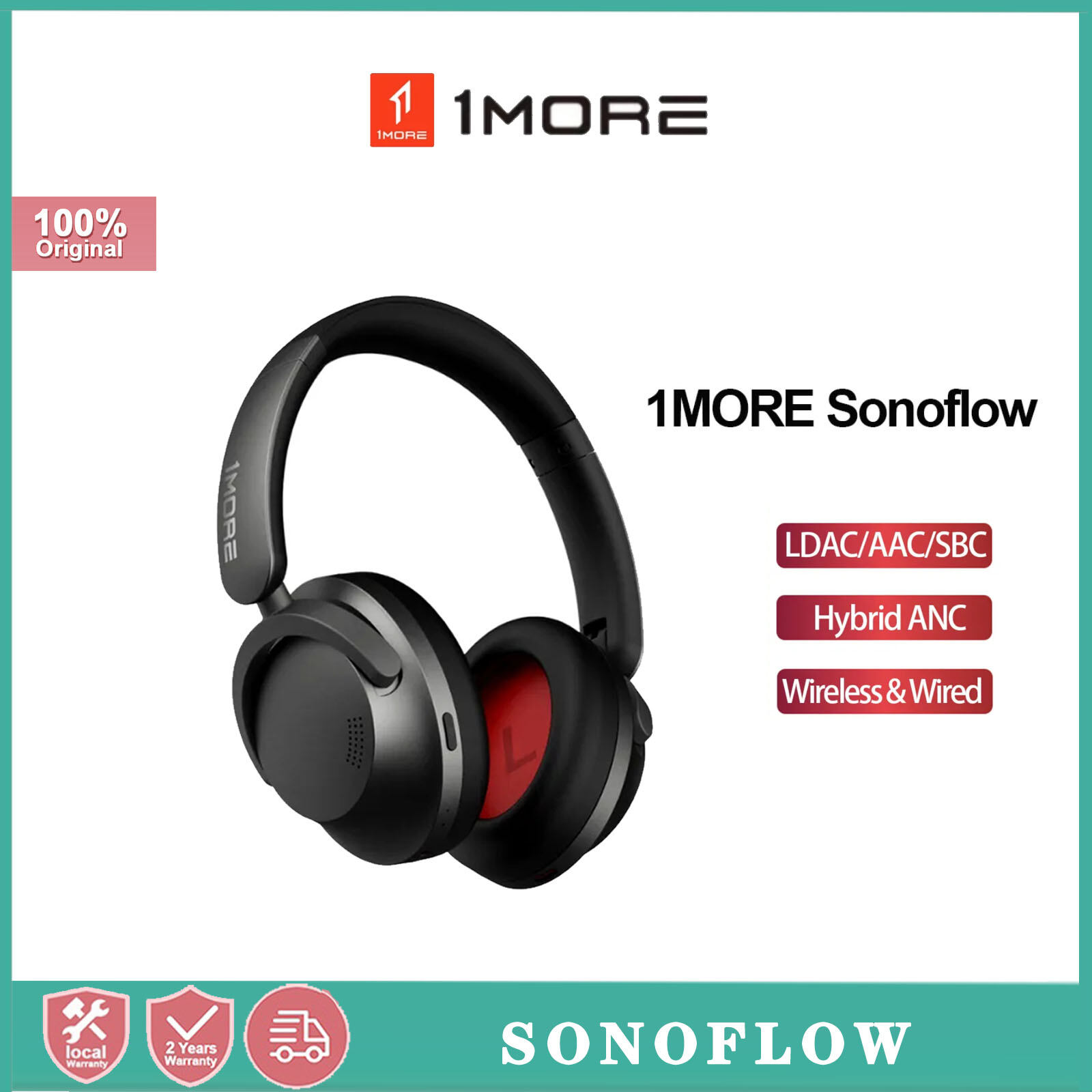 1MORE Sonoflow Wireless Bluetooth Active Noise Canceling