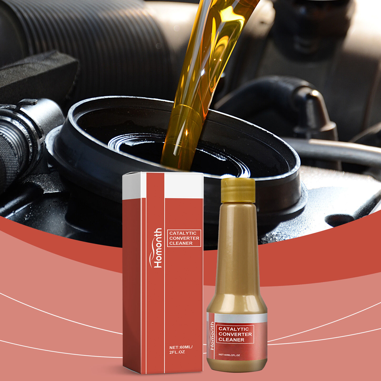 Homonth 60ml Efficient Engine Anti-wear Protection Agent Carbon Removal Noise Reduction Car Engine Oil Care Anti-wear Protection Agent ราคา 127 บาท*ส่งฟรี