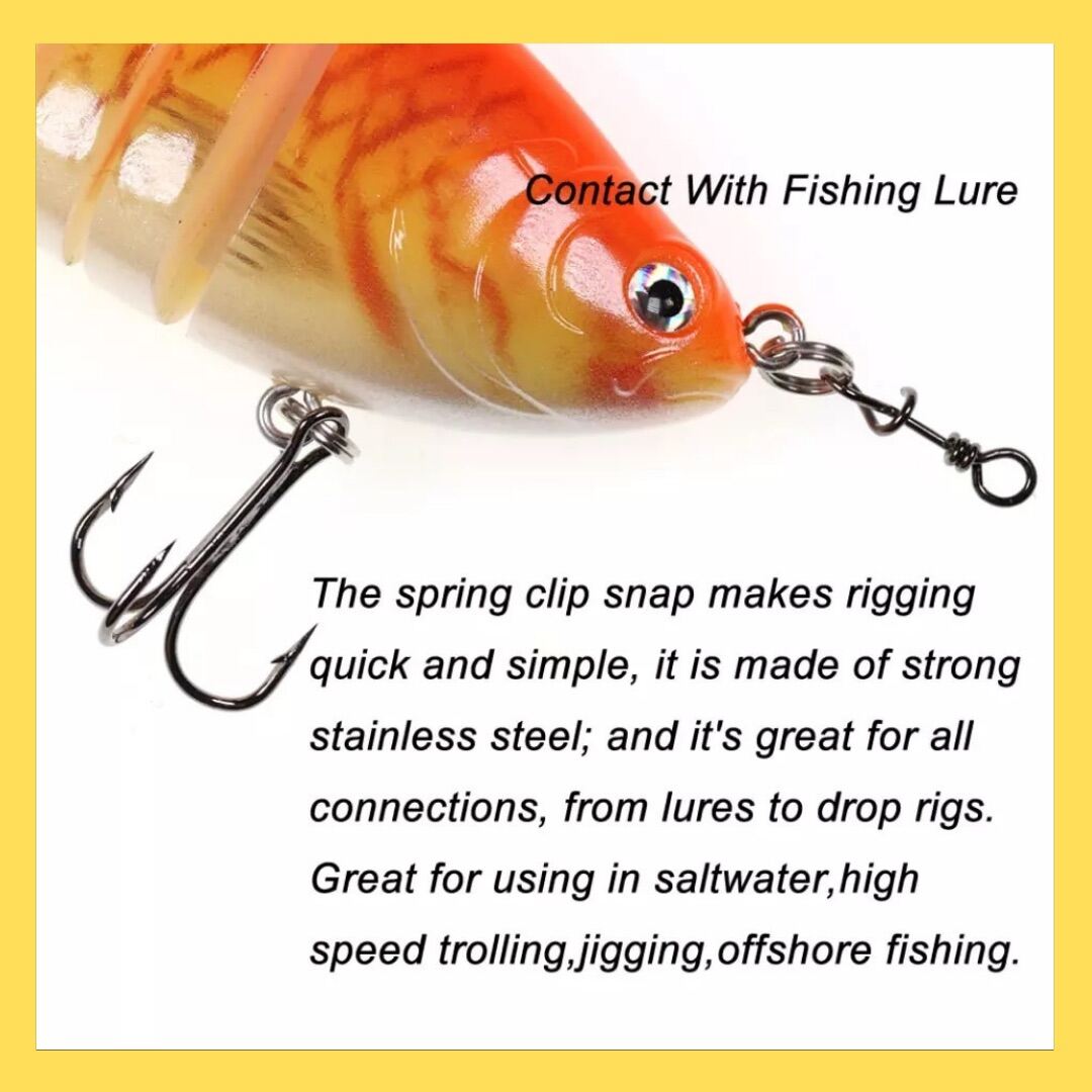 10/15/18mm Spring Clip Snap / Spin Snap Fishing Pin Strengthen Quick Lock  Snap Fishing Connector Tackle