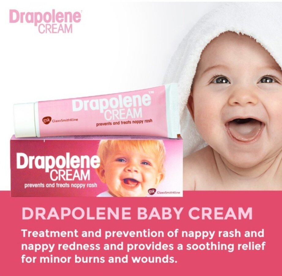 Drapolene Baby Cream (55gm) Treats Nappy Rash Minor Burns Wounds