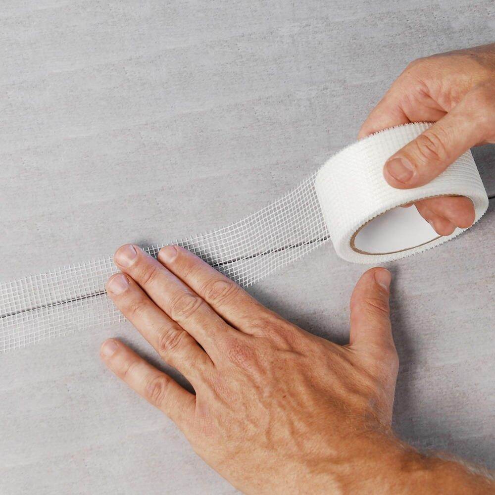 Self-adhesive 2 inch x 45 meters White Fiberglass Mesh Tape for