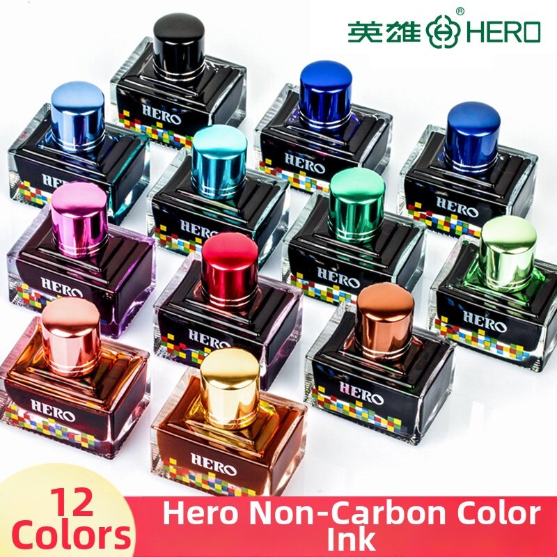 HERO | Non-Clogging Colorful Ink for Calligraphy 12 Colors - Jenama HERO Harga 13 Ringgit*Penghantaran Percuma