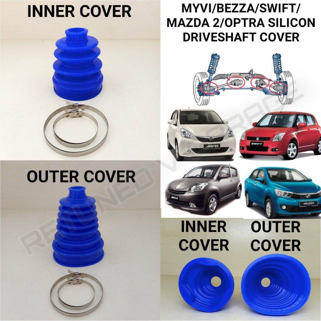 Proton Waja / Persona / Gen2 Silicon Inner / Outer Driveshaft Cover With  Clamp