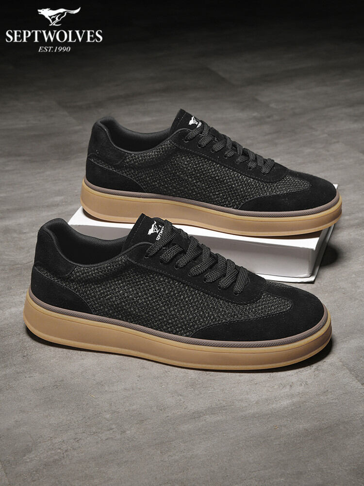 SEPTWOLVES | Breathable Casual Men's Shoes Black All-Match Sneakers - Jenama SEPTWOLVES Harga 276 Ringgit*Penghantaran Percuma