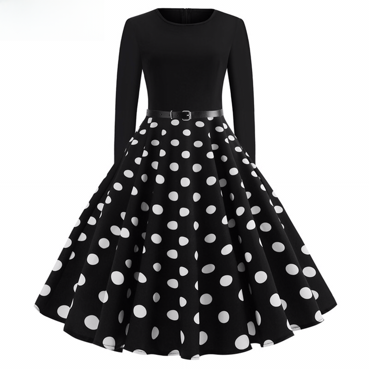 Elegant Polka Dot Dress Malaysia: Vintage Retro & Slimming A-Line Design |  Lazada Malaysia