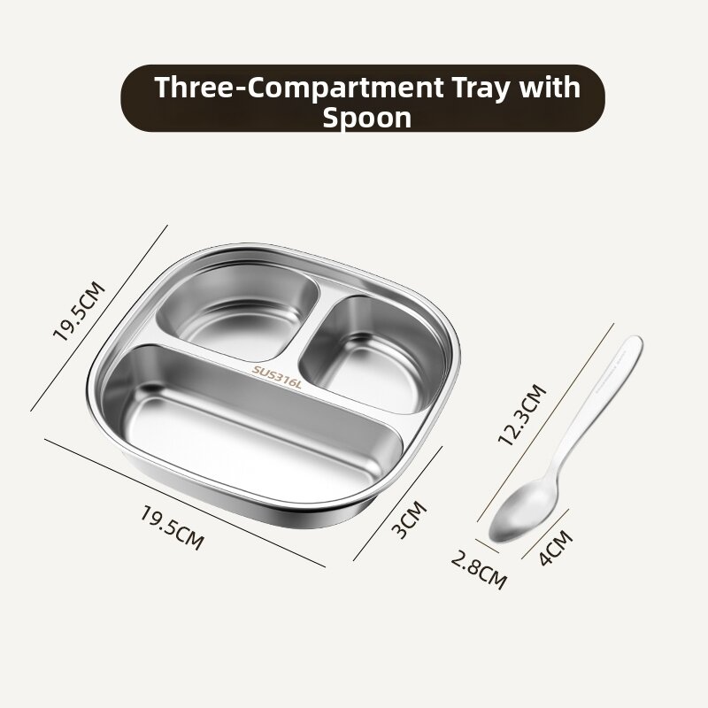 DEMING | Stainless Steel Suction Partition Plate for Baby