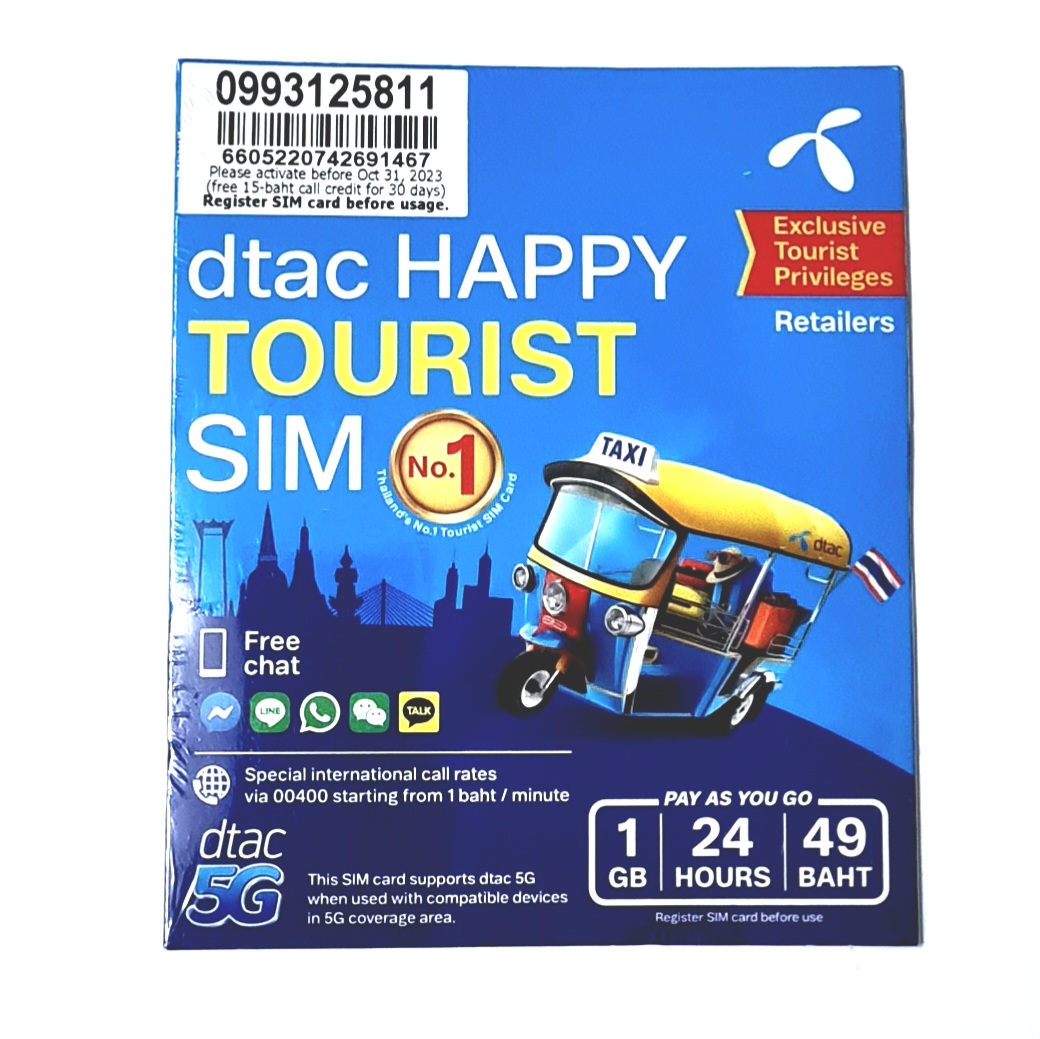 30Days DATA Thai SIM Card DTAC in Thailand [ Thailand SIM CARD ...