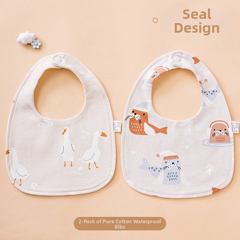U-Shape Waterproof Pure Cotton Newborn Bib