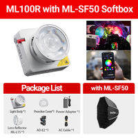 Godox ML100Bi Bi-Color Portable LED Video Light 120Ws Studio Light Onboard & App Control Photography lamp for Video recording live streaming Outdoor Photography