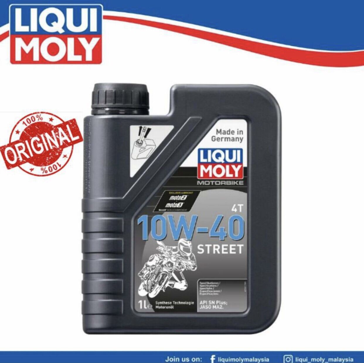 JAMIN ORIGINAL} LIQUI MOLY 10W40 4T Oil Motorbike Engine Oil Semi Synthetic 2021 Made 10W-40