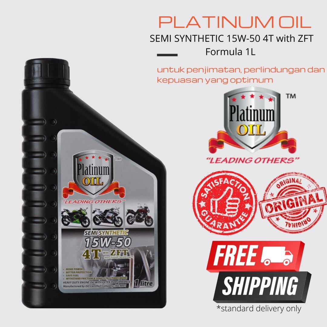 Platinum Oil Semi Synthetic 15W-50 4T with ZFT Formula 1 Liter