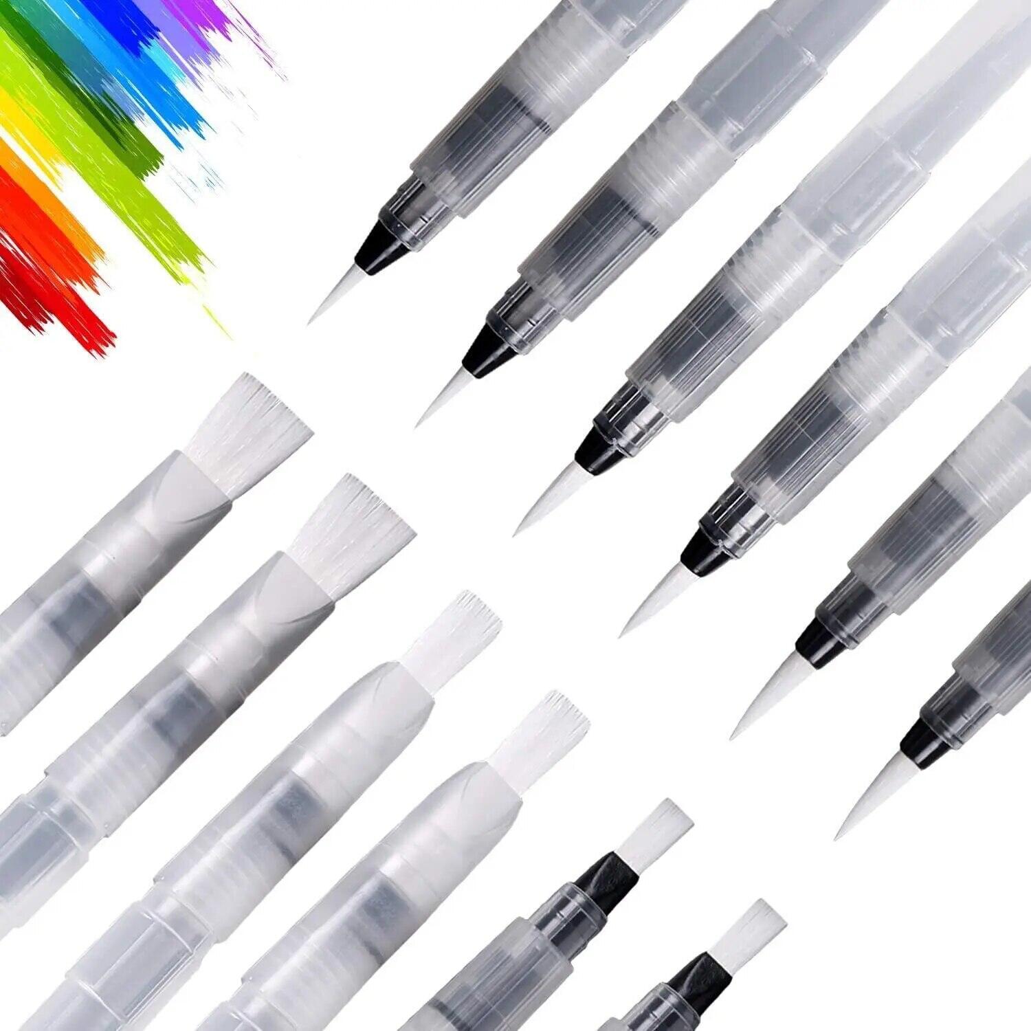 12/24pcs Watercolor Brush Pens Premium Water Brush Pen Leakproof With Assorted Tips Water Brush Pens For Watercolor Refillable