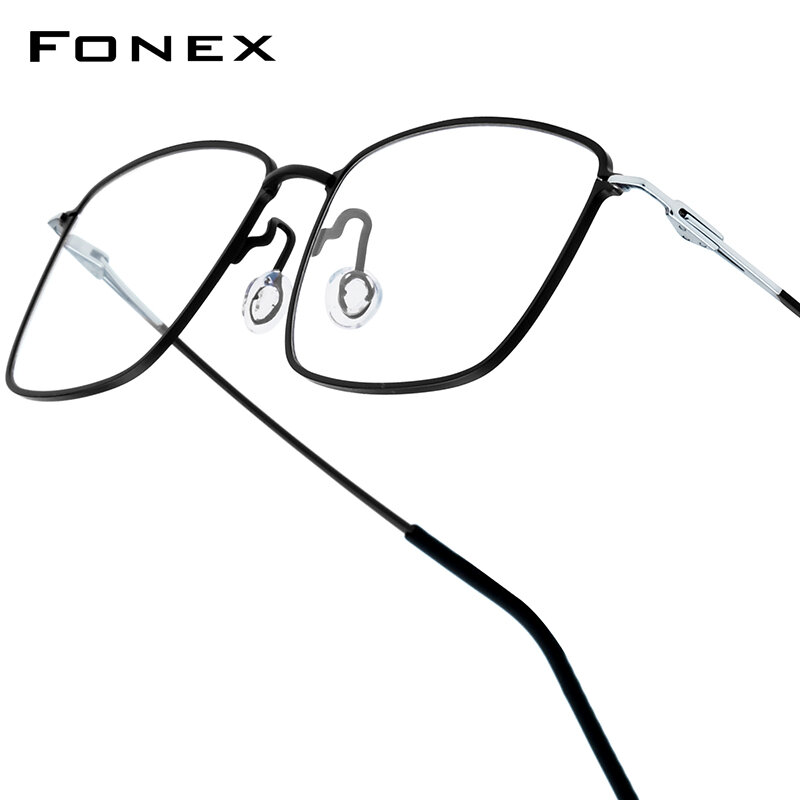 FONEX Titanium Gọng kính người đàn ông thiết kế thương hiệu vuông Hàn Quốc japaness siêu nhẹ Kính mắ