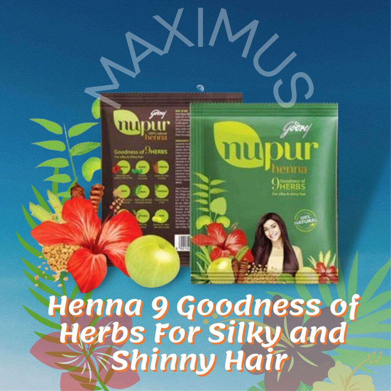 Nupur henna 9 Goodness OF Herbs (1KG) For silky&shiny hair 100% natural |  Lazada