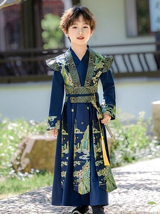 New Hanfu Children's Clothing Autumn Style Traditional Classical Boys' Martial Artist Spring Autumn National Learning Costume Harga  126 Ringgit*Penghantaran Percuma