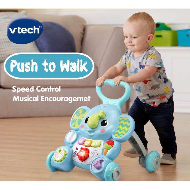 VTech Toddle & Stroll Musical Elephant Walker Baby Walker Multifunctional 2 in 1 Baby Toys Boys Girls 9 months 1 years