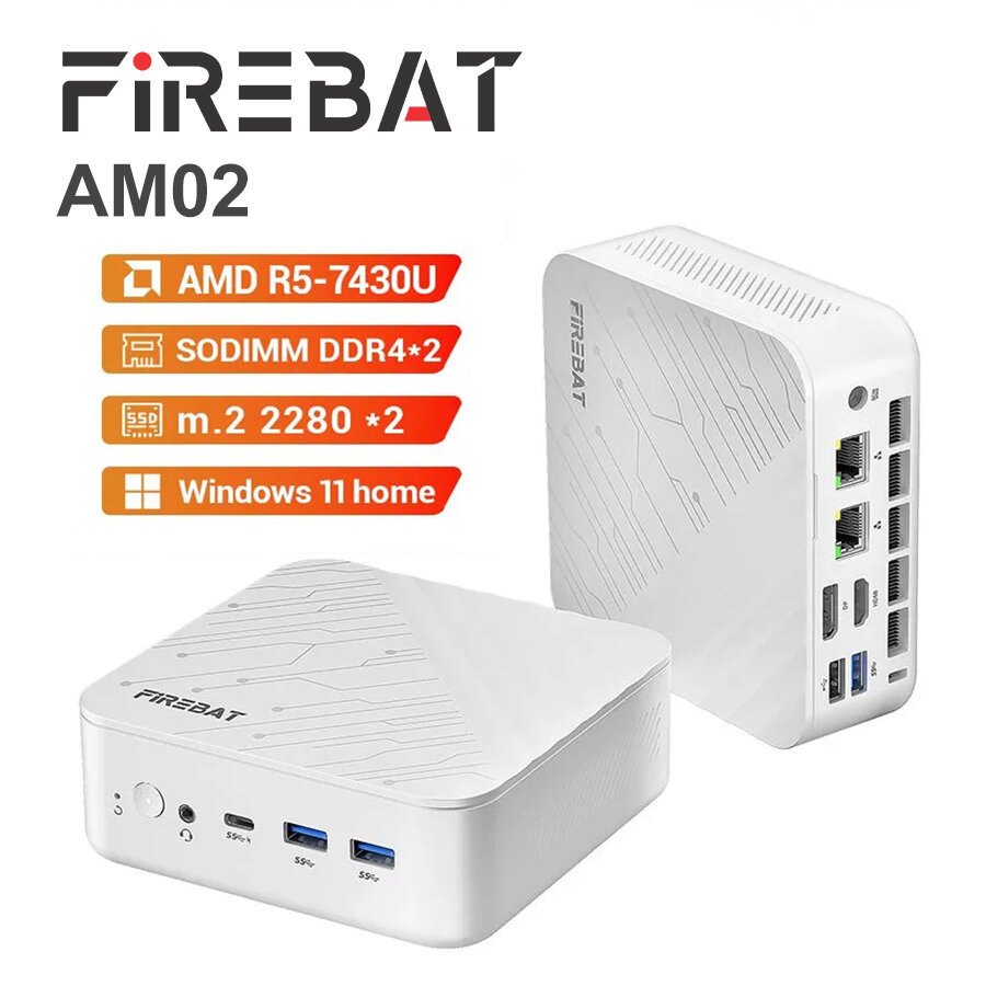 FIREBAT AM02 Mini PC 16GB RAM 512GB SSD White