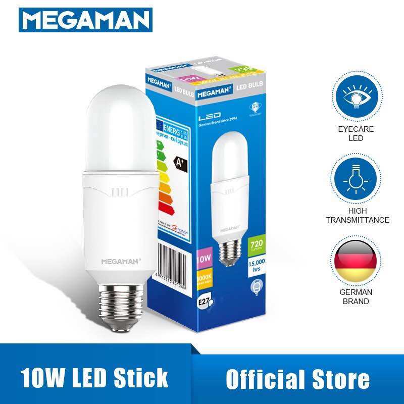 🔥READY STOCK🔥 MEGAMAN LED Stick Bulb 10W 15W Stick Bulb PLC E27 Mentol Table Lamp Ceiling Downlight Lighting Lampu Siling