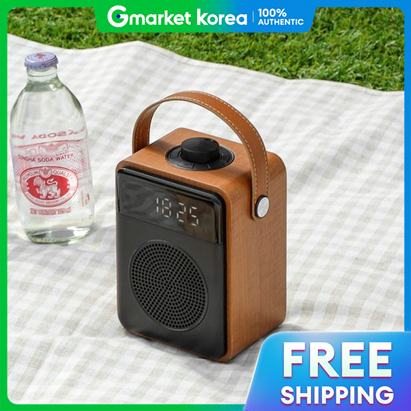 Sebiz Hand10W Brown Camping 5.0 Bluetooth Speaker /Radio /Led Alarm Clock