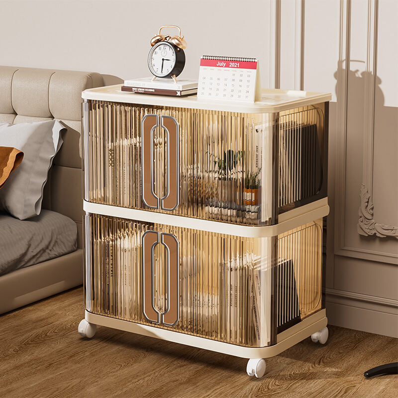 Folding Storage Cabinet with Double Doors Multi-Layer Storage for Bedroom Clothes Toys Harga  229 Ringgit*Penghantaran Percuma