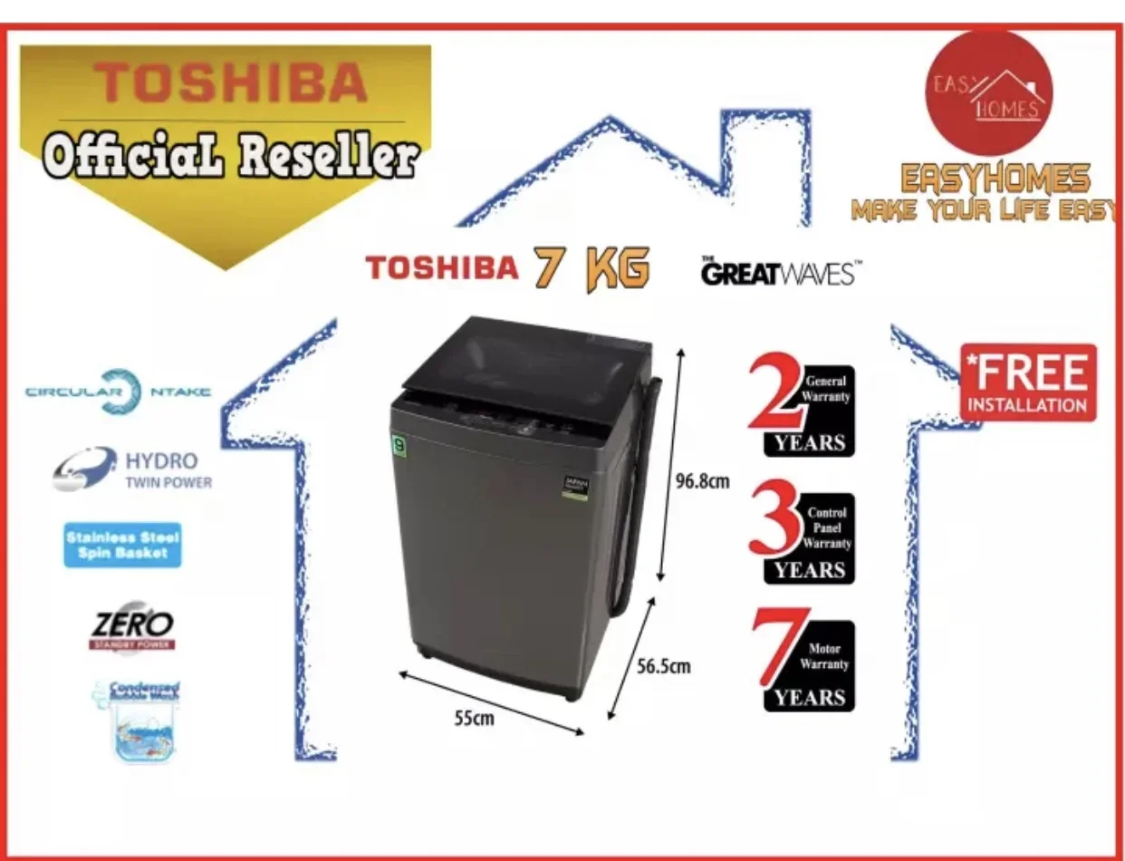 Toshiba 7kg Washing Machine AW-J800