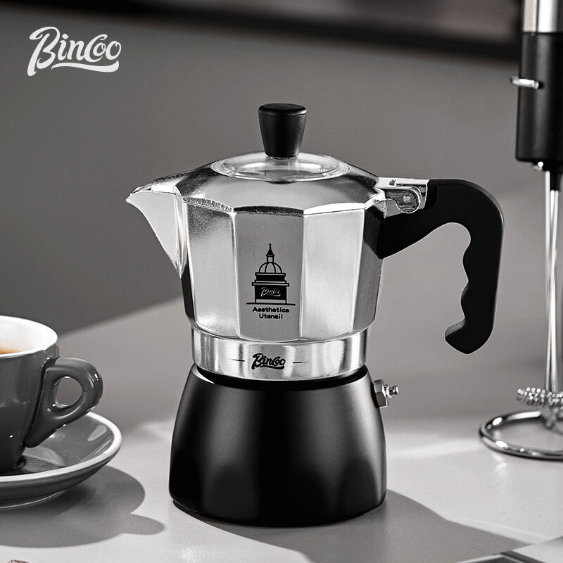 Bincoo nhôm Mocha Bình đựng cà phê nhanh chóng Stovetop Máy pha cà phê Stovetop Máy pha cà phê Expresso ấm moka