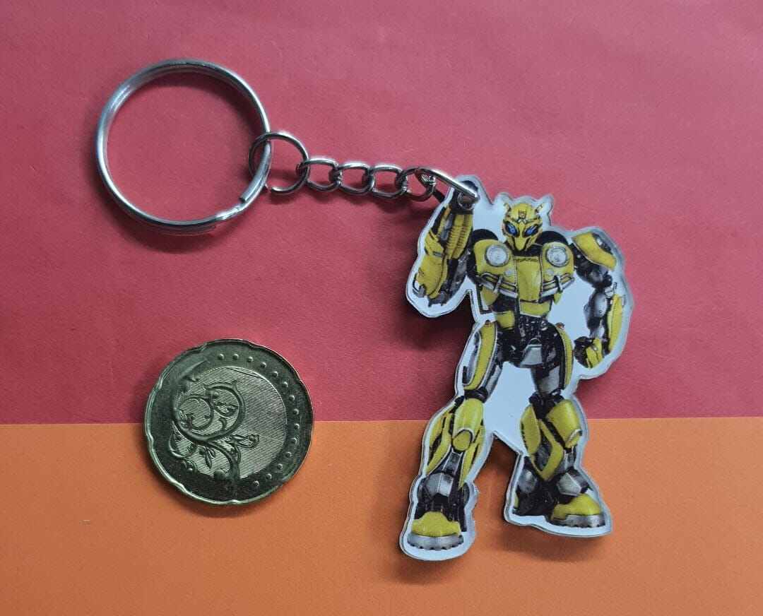transformers keychain 2D  bumblebee bumble  transformer. 