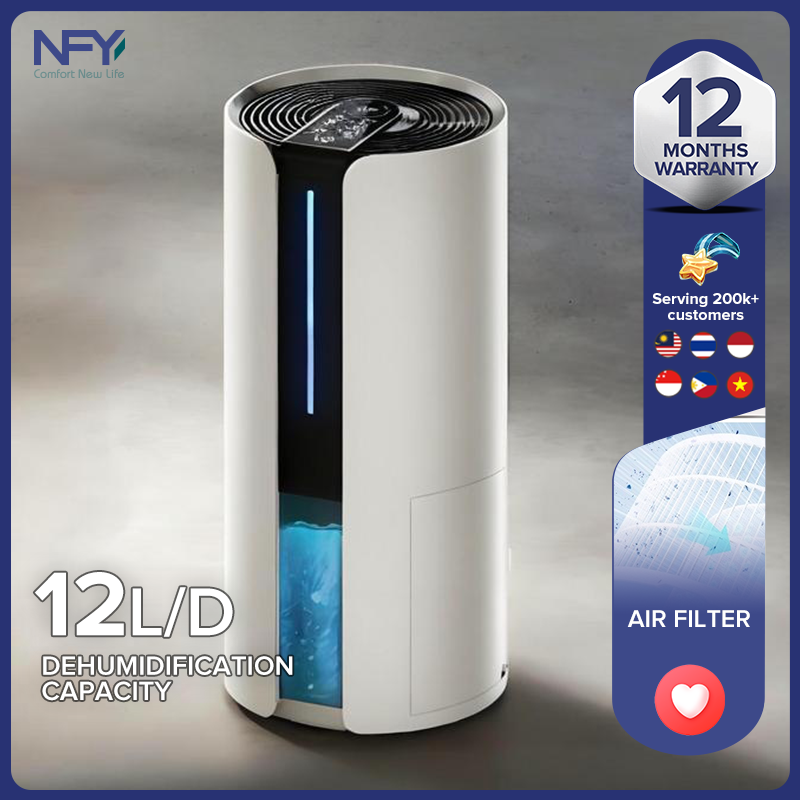 Premium Rotary Dehumidifier for SE Asia: 300㎡ Coverage, 12L/Day Capacity! 35s Rapid Dry Tech, Auto Water Overflow Protection, 99.9% Sterilization & RGB Tank. Custom Drainage + 48H Timer. Strong Clothes Drying Power! #SEAsia #Dehumidifier #HealthyHome ราคา 5,800 บาท*ส่งฟรี