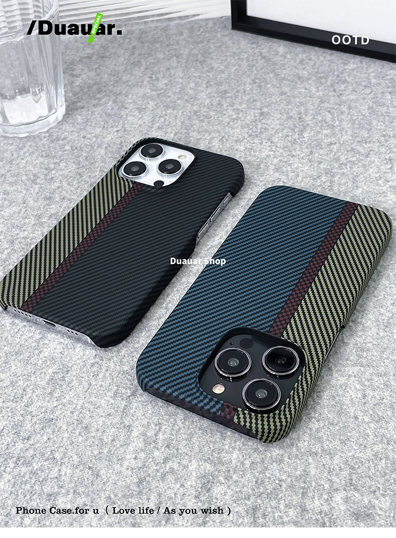 Classic Carbon Fibre Phone Case For Iphone Matte Finish Lightweight_voghion.com