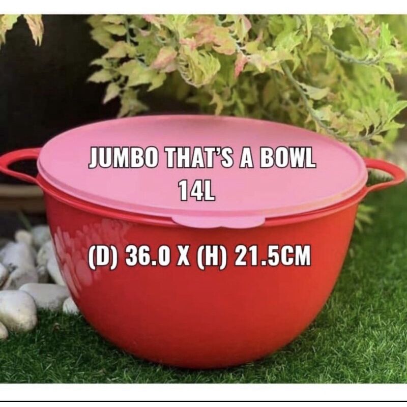 TUPPERWARE JUMBO 14L THATSA THATS A MIXING BOWL IN PINK