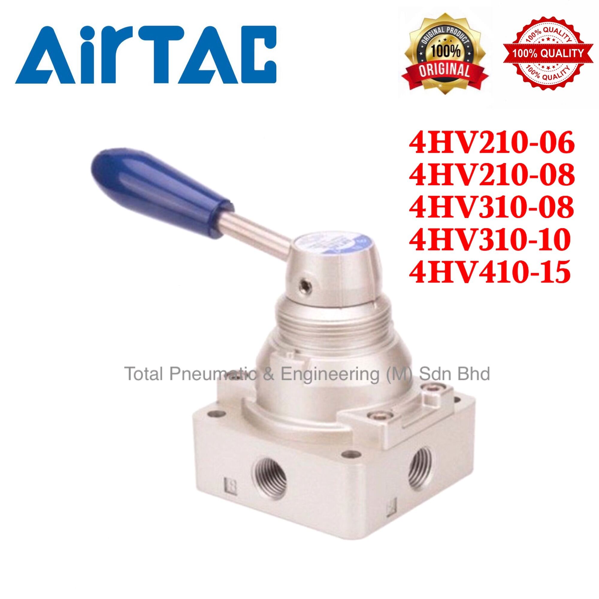 AirTAC Hand Lever Valve 4HV210-06 4HV210-08 4HV310-08 4HV310-10 4HV410 ...