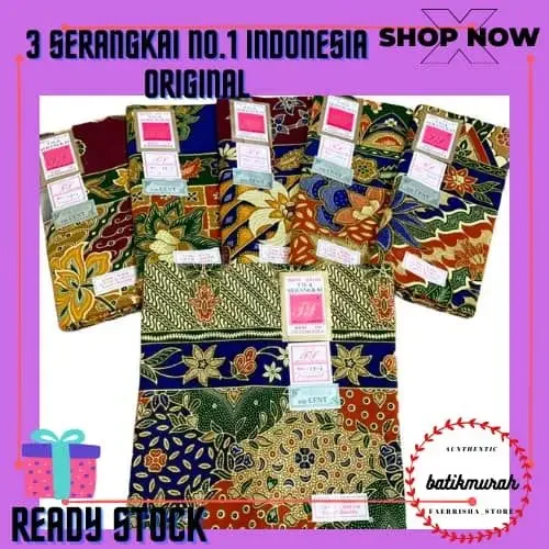 [wFreegift] Kain Batik 3 Serangkai Original 100% Asli No.1 Kain Batik Indonesia Jawa