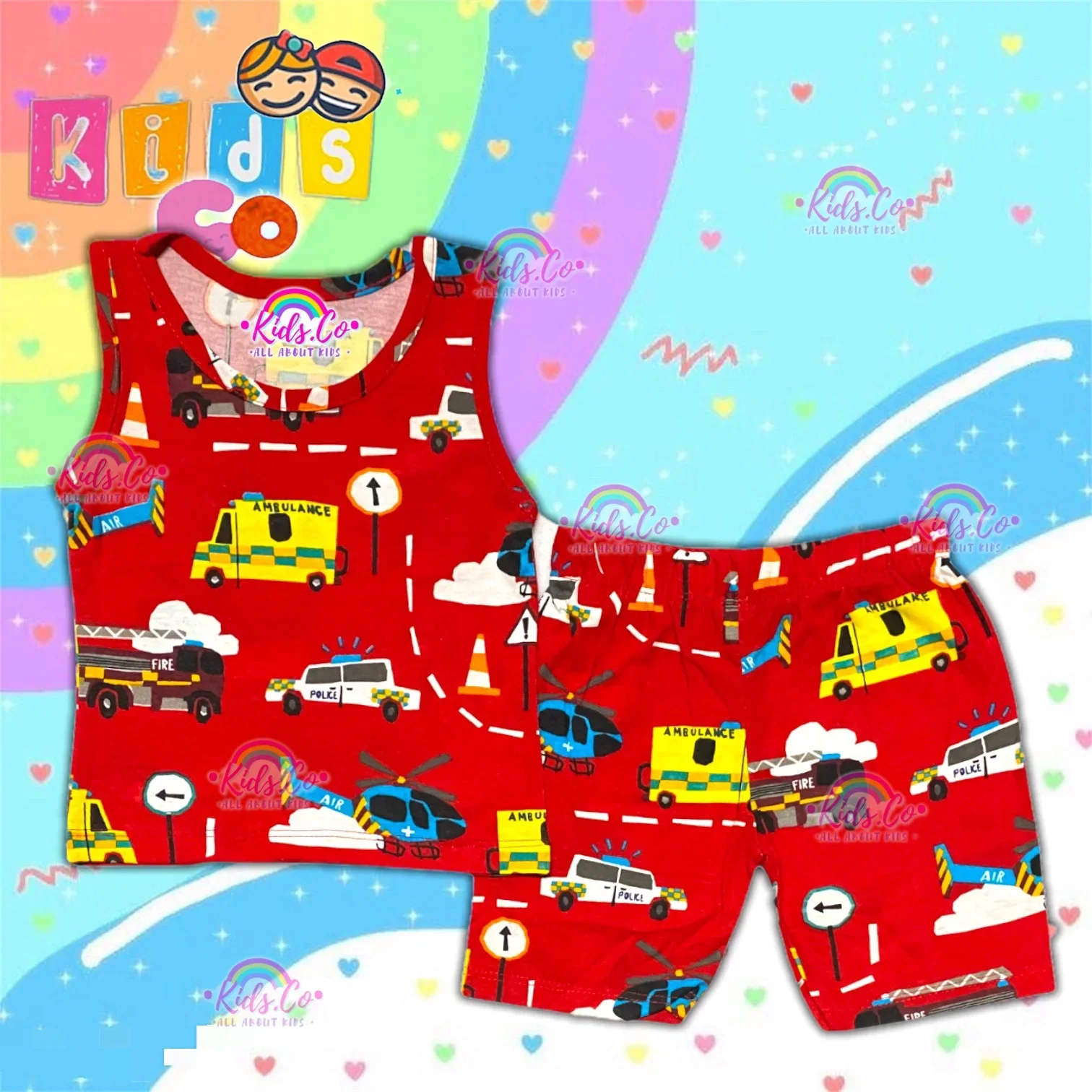 Playset Printed Cotton Kids Size 1-6 years