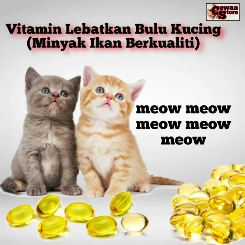 Vitamin Lebatkan Bulu Kucing (Minyak Ikan Berkualiti) Rm0.20 SEBIJI SAHAJA