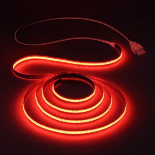 ALITOVE COB LED Strip Light | 3.28FT(1M) 320Leds 5V USB Powered | 6000K Daylight Cold White | Flexible for Under Cabinet TV Living Room.