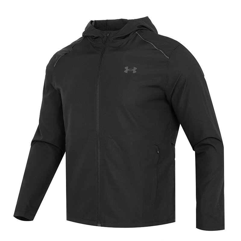 under Armour Men's Hooded Jacket Fitness Running Training Sportswear Breathable Black Woven Outerwear Casual Streetwear Harga  336 Ringgit*Penghantaran Percuma