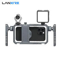 Phone Rig Vlogging Kit Video Stabilizer with Dual Handle Wireless Mic Clip Slot for Tiktok/YouTube Compatible with SmallRig iPhone 17/16/15/14 Pro Max Plus 13 Galaxy S23
