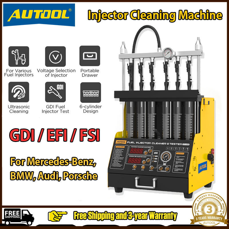 AUTOOL CT400 GDI Fuel Injector Cleaner and Tester 6-cylinder Automobile and Motorcycle Fuel Injector Cleaner Tester 110V 220V Giá 14,509,560 Đồng*Miễn phí vận chuyển