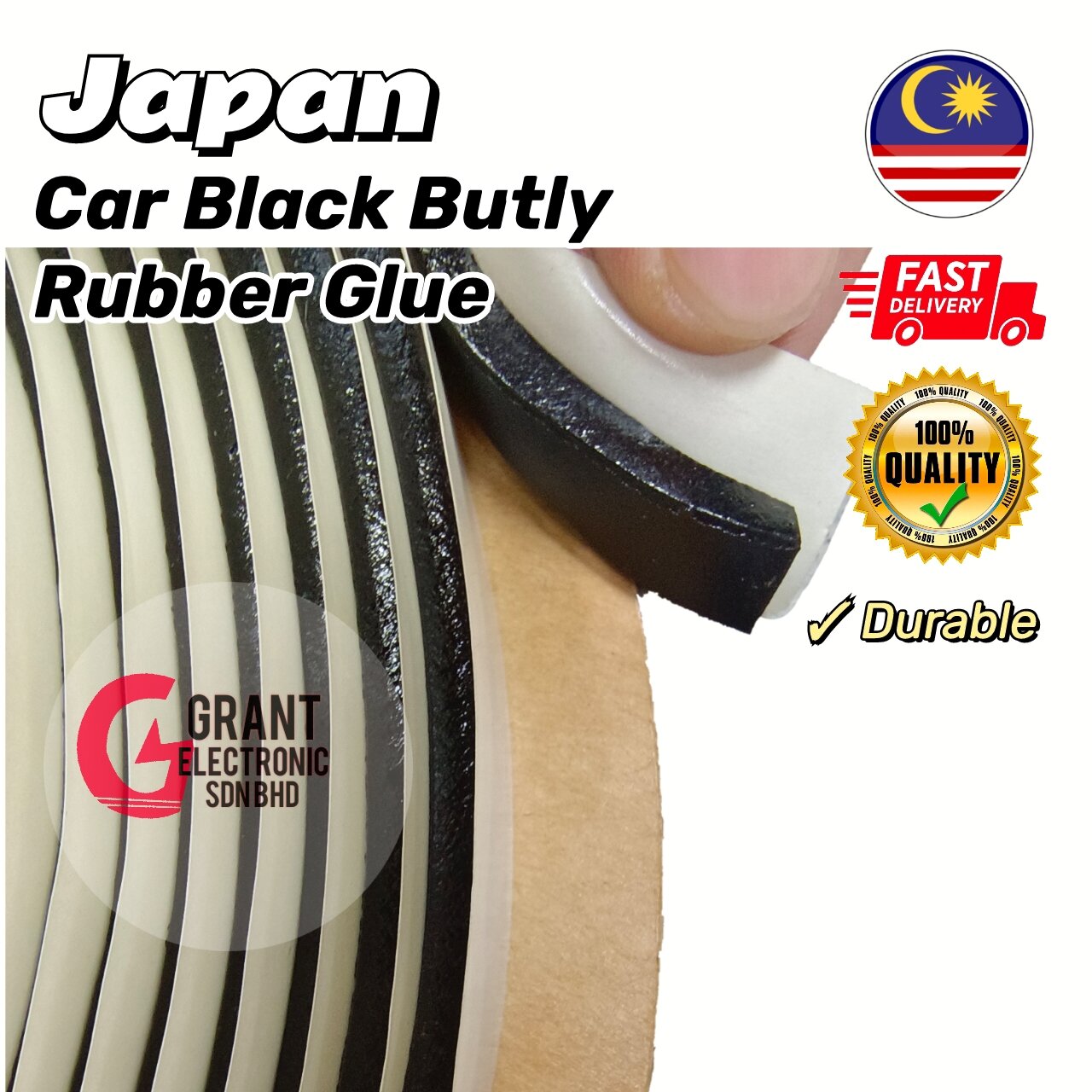 1Roll 13M Japan Car Black Butyl Rubber Glue Reseal Headlight Windshield