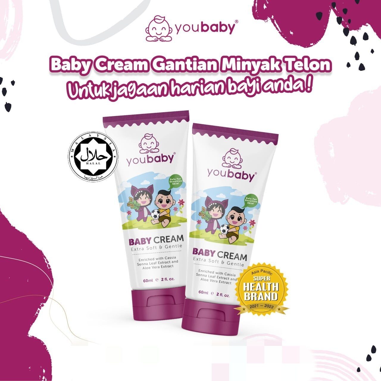 YOUBABY CREAM 60ml krim batuk selsema kahak gatal