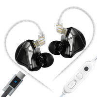 KZ Axas HiFi เล่นเกมส์หูฟังอินเอียร์พอร์ตซูเปอร์ลิเนียร์ไดรฟ์เวอร์ไดนามิกเกรดหูฟัง HiFi การแปลเสียงระดับ4โหมด EQ (อุปกรณ์เสริม Type-C)