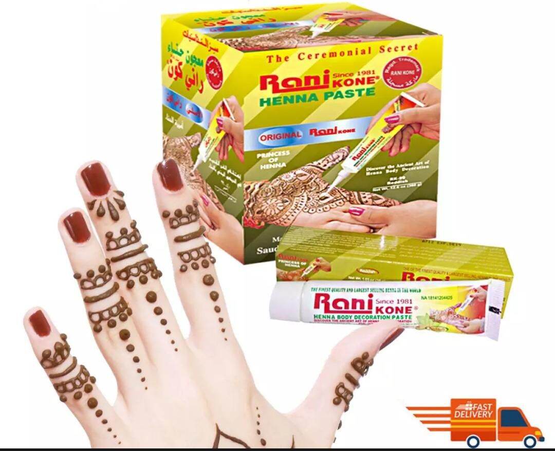 ORIGINAL Rani Kone Henna /Inai Nail Decoration natura/RANI KONE HENNA PASTE  (kuku dan Lukisan tangan) | Lazada